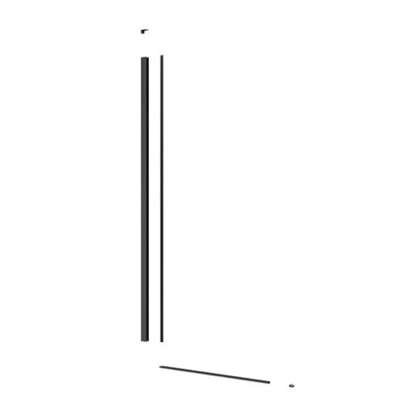 SWISS AQUA TECHNOLOGIES - Swiss Aqua Technologies Pare-muret 120x100cm Paroi en verre Crystal Glass® 8 mm anticalcaire, avec bras et profilés noir mat (SATBWIS120PRC) - large