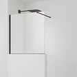 SWISS AQUA TECHNOLOGIES - Swiss Aqua Technologies Pare-muret 100x90cm Paroi en verre Crystal Glass® 8 mm anticalcaire, avec bras et profilés noir mat (SATBWIS90PRC) - vignette