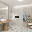 SWISS AQUA TECHNOLOGIES - Swiss Aqua Technologies Walk-in 120x200cm Paroi en verre Crystal Glass® 8 mm anticalcaire, avec bras et profilés chrome brillant (SATBWI120PR) - vignette