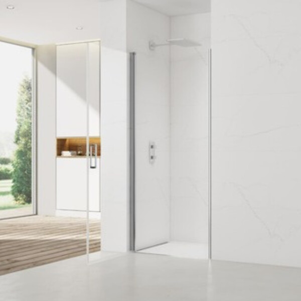 SWISS AQUA TECHNOLOGIES - Swiss Aqua Technologies Set Porte de douche 90x196 cm transparente + Profilé pour paroi de douche + Poignée pour porte de douche (SATFUD90NIKA) - large