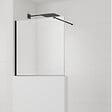 SWISS AQUA TECHNOLOGIES - Swiss Aqua Technologies Pare-muret 100x100cm Paroi en verre Crystal Glass® 8 mm anticalcaire, avec bras et profilés noir mat (SATBWIS100PRC) - vignette