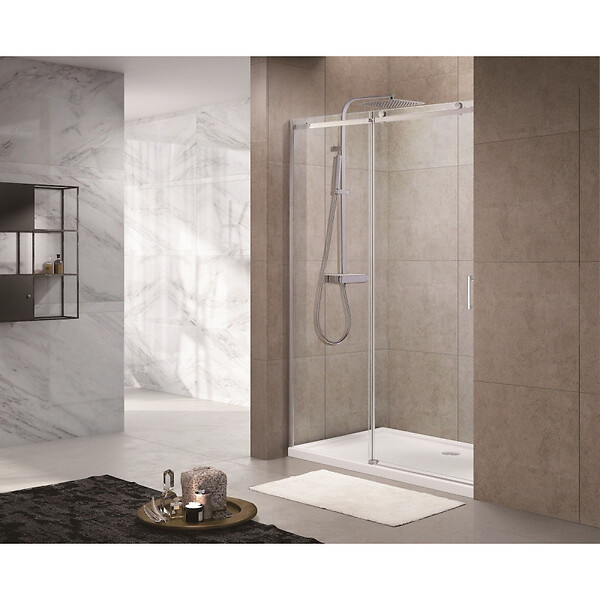 SWISS AQUA TECHNOLOGIES - Swiss Aqua Technologies T-Linea Porte coulissante douche verre trempé Easy Clean 120x200cm Ouverture droite à gauche TLDNEW120L01 - large