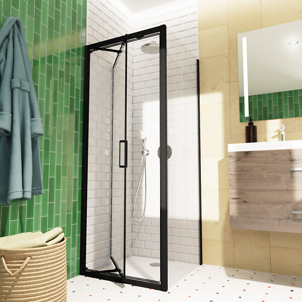 SWISS AQUA TECHNOLOGIES - Swiss Aqua Technologies TEX-C ensemble porte compact/paroi 90x90cm anticalcaire avec profilés noir mat (SATTEXC90S90C) - large