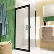 SWISS AQUA TECHNOLOGIES - Swiss Aqua Technologies TEX-C ensemble porte compact/paroi 100x100cm anticalcaire avec profilés noir mat (SATTEXC100S100C) - vignette
