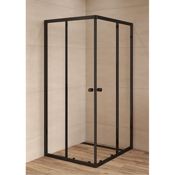 SWISS AQUA TECHNOLOGIES - Swiss Aqua Technologies SAT PROJECT Douche 90x90cm coulissante avec profilé noir mat (SATPROMUQ90CT) - large