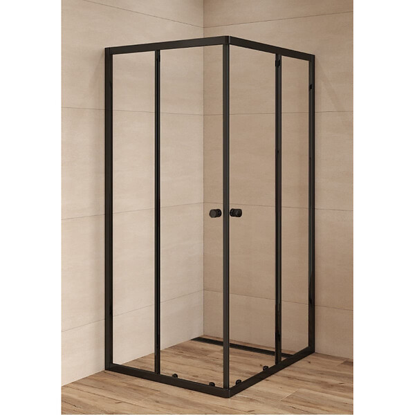 SWISS AQUA TECHNOLOGIES - Swiss Aqua Technologies SAT PROJECT Douche 90x90cm coulissante avec profilé noir mat (SATPROMUQ90CT) - large