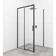 SWISS AQUA TECHNOLOGIES - Swiss Aqua Technologies TEX BB ensemble porte coulissante/paroi 100x80cm anticalcaire avec profilés noir mat (SIKOTEXDBB100S80C) - vignette
