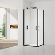 SWISS AQUA TECHNOLOGIES - Swiss Aqua Technologies Fusion Portes de douche acces en angle pivotantes 100x100cm anticalcaire avec profilés noir mat (SATFUD100100C-SET) - vignette
