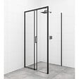 SWISS AQUA TECHNOLOGIES - Swiss Aqua Technologies TEX BB ensemble porte coulissante/paroi 100x100cm anticalcaire avec profilés noir mat (SIKOTEXDBB100S100C) - vignette