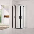 SWISS AQUA TECHNOLOGIES - Swiss Aqua Technologies Set Porte de douche 80x195 cm transparente noir + 2x Poignée pour porte de douche, chrome (SATFUSP80CT-SET) - vignette