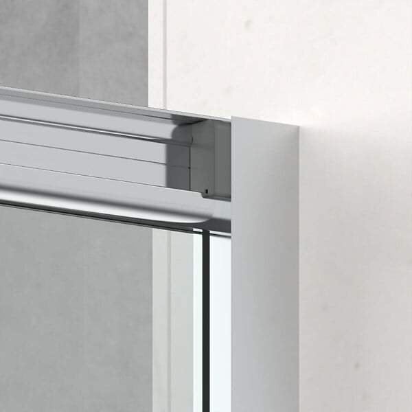 SWISS AQUA TECHNOLOGIES - Swiss Aqua Technologies TEX BB ensemble porte coulissante/paroi 100x90cm anticalcaire avec profilés chrome brillant (TEXDBB100S90-SET) - large