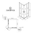 CERAMIA - CASCADA Porte de douche 90x90x195cm coulissante anticalcaire avec profilés Noir mat (CERAHC9090B) - vignette