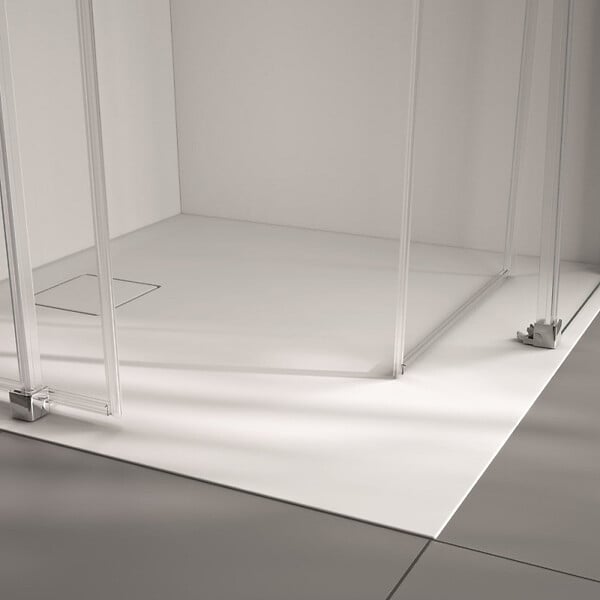 HÃŒPPE - HÜPPE  Next - Paroi douche et porte coulissante 90x90cm en verre transparent + Profilés chromés brillants (145002.069.322) - large