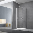 SWISS AQUA TECHNOLOGIES - Swiss Aqua Technologies Fusion Portes de douche acces en angle pivotantes 90x90cm anticalcaire avec profilés chrome brillant (SATFUD9090-SET) - vignette