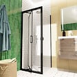 SWISS AQUA TECHNOLOGIES - Swiss Aqua Technologies TEX-C ensemble porte compact/paroi 100x80cm anticalcaire avec profilés noir mat (SATTEXC100S80C) - vignette