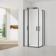 SWISS AQUA TECHNOLOGIES - Swiss Aqua Technologies Fusion Portes de douche acces en angle pivotantes 90x90cm anticalcaire avec profilés noir mat (SATFUDP9090C-SET) - vignette