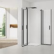 SWISS AQUA TECHNOLOGIES - Swiss Aqua Technologies Fusion Portes de douche acces en angle pivotantes 90x90cm anticalcaire avec profilés noir mat (SATFUDP9090C-SET) - vignette