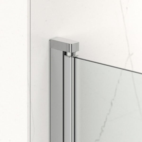 SWISS AQUA TECHNOLOGIES - Fusion ensemble porte pivotante /paroi 100x100cm anticalcaire avec profilés chrome brillant (SATFUD100S100-SET) - large