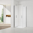 SWISS AQUA TECHNOLOGIES - Swiss Aqua Technologies Fusion ensemble porte pivotante /paroi 80x90cm anticalcaire avec profilés chrome brillant (SATFUD80S90-SET) - vignette