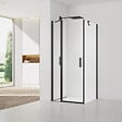 SWISS AQUA TECHNOLOGIES - Swiss Aqua Technologies Fusion ensemble porte pivotante /paroi 90x80cm anticalcaire avec profilés noir mat (SATFUDP90S80C-SET) - vignette