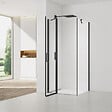 SWISS AQUA TECHNOLOGIES - Swiss Aqua Technologies Fusion ensemble porte pivotante /paroi 90x80cm anticalcaire avec profilés noir mat (SATFUDP90S80C-SET) - vignette