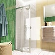 SWISS AQUA TECHNOLOGIES - Swiss Aqua Technologies TEX-C ensemble porte compact/paroi 90x90cm anticalcaire avec profilés chrome brillant (SATTEXC90S90) - vignette