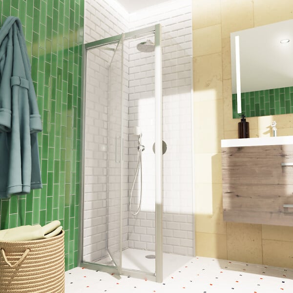 SWISS AQUA TECHNOLOGIES - Swiss Aqua Technologies TEX-C ensemble porte compact/paroi 80x80cm anticalcaire avec profilés chrome brillant (SATTEXC80S80) - large