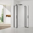 SWISS AQUA TECHNOLOGIES - Swiss Aqua Technologies Set Porte de douche 90x195 cm transparente noir + 2x Poignée pour porte de douche, Noir (SATFUSP90CT-SET) - vignette