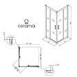 CERAMIA - CASCADA Porte de douche 80x80x195cm coulissante anticalcaire avec profilés chrome brillant (CERAHC8080C) - vignette