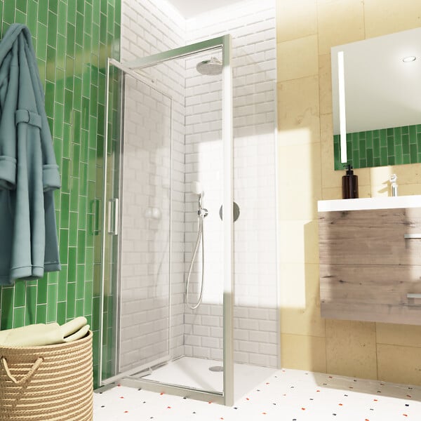 SWISS AQUA TECHNOLOGIES - Swiss Aqua Technologies TEX-C ensemble porte compact/paroi 90x80cm anticalcaire avec profilés chrome brillant (SATTEXC90S80) - large