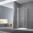 SWISS AQUA TECHNOLOGIES - Swiss Aqua Technologies Fusion Portes de douche acces en angle pivotantes 100x100cm anticalcaire avec profilés chrome brillant (SATFUD100100-SET) - vignette