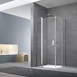 SWISS AQUA TECHNOLOGIES - Swiss Aqua Technologies Fusion Portes de douche acces en angle pivotantes 100x80cm anticalcaire avec profilés chrome brillant (SATFUD10080-SET) - vignette