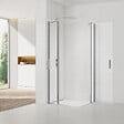 SWISS AQUA TECHNOLOGIES - Swiss Aqua Technologies Fusion Portes de douche acces en angle pivotantes 90x90cm anticalcaire avec profilés chrome brillant (SATFUDP9090-SET) - vignette