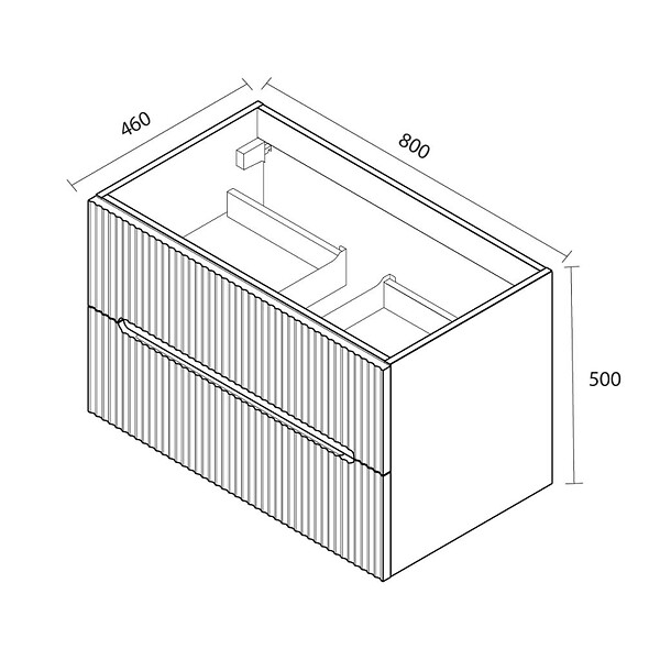 CERAMIA - Ceramia 80cm, meuble de salle de bain assemblé, certifié FSC, blanc cassé (CERAMIA-5OW80) - large