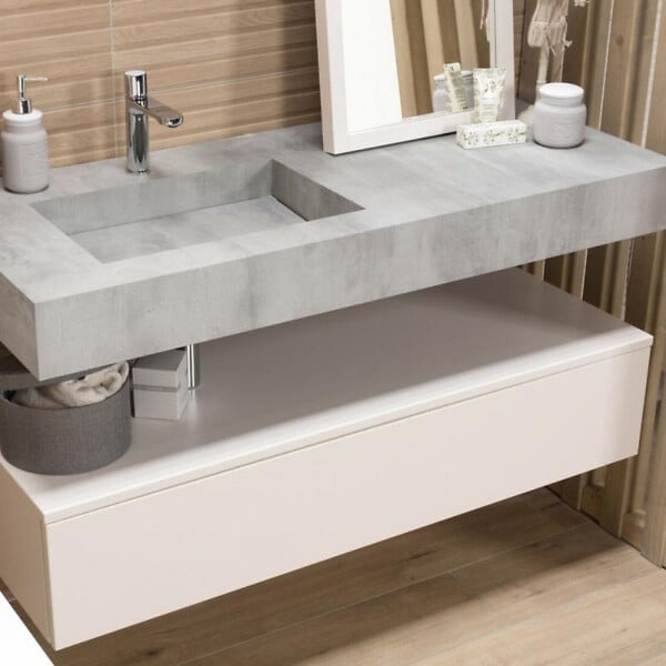 NATUREL - Ratio Meuble de salle de bain sous lavabo, 120x29,6x50 cm, beige (ND1201Z26PU.A3746) - large