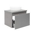 NATUREL - Meuble de salle de bain sous lavabo Naturel Savona 58x43x44,8 cm gris mat (SAVONA60GMD) - vignette
