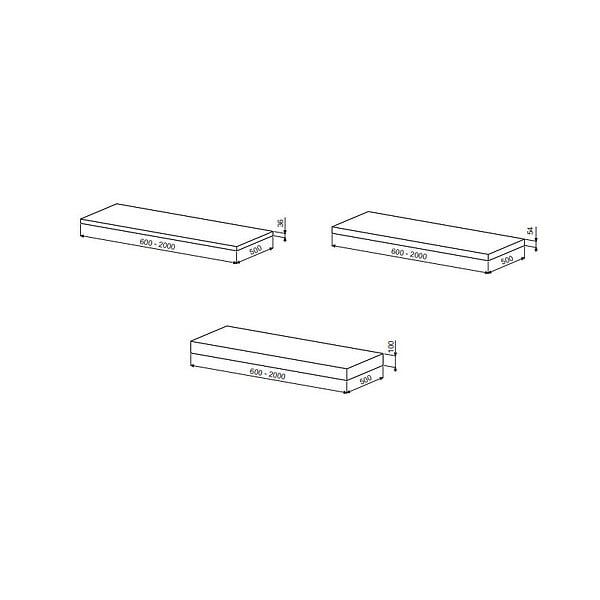 NATUREL - Naturel Support plan vasque 39,5 cm galvanisé – console invisible murale – fixation plan salle de bain – Dolce (KONZOLEP) - large