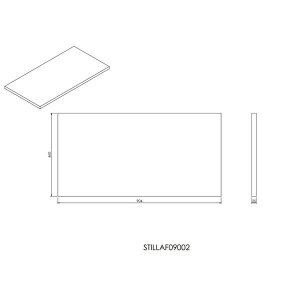 NATUREL - Plan Naturel Stilla 90x2,5x46 cm blanc (STILLAF09002) - large