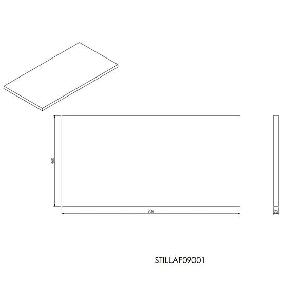 NATUREL - Plan Naturel Stilla 90x2,5x46 cm marron (STILLAF09001) - large