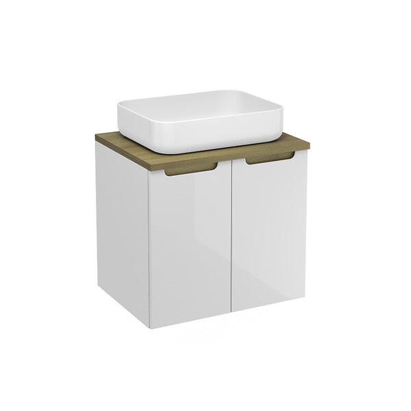 NATUREL - Naturel Meuble de salle de bain sous lavabo Naturel Stilla 60x60x45 cm blanc (STILLAD06033DBK) - large