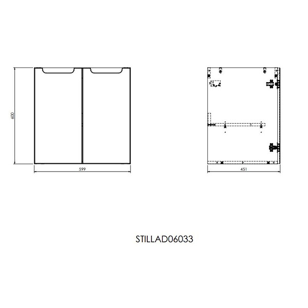 NATUREL - Naturel Meuble de salle de bain sous lavabo Naturel Stilla 60x60x45 cm blanc (STILLAD06033DBK) - large