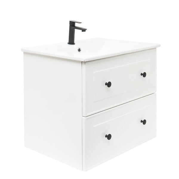 NATUREL - Naturel Meuble de salle de bain avec lavabo Naturel Forli 80x45x46 cm blanc (FORLI80BIU) - large