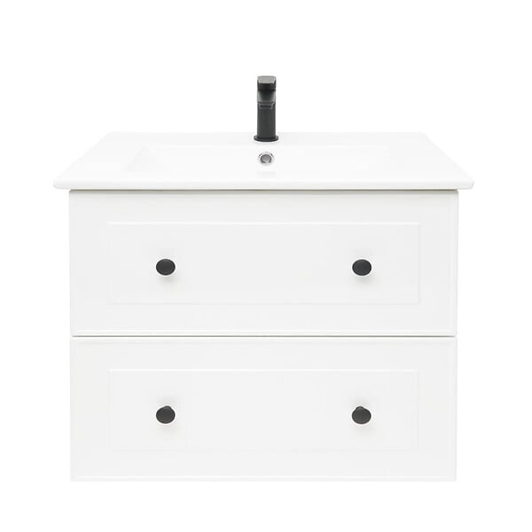 NATUREL - Naturel Meuble de salle de bain avec lavabo Naturel Forli 80x45x46 cm blanc (FORLI80BIU) - large