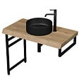 NATUREL - Console murale pour lavabo 45 x 14 cm en acier noir mat Naturel Dolce (KONZOLEH45CM) - vignette