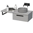 NATUREL - Console murale pour lavabo 45 x 14 cm en acier noir mat Naturel Dolce (KONZOLEH45CM) - vignette