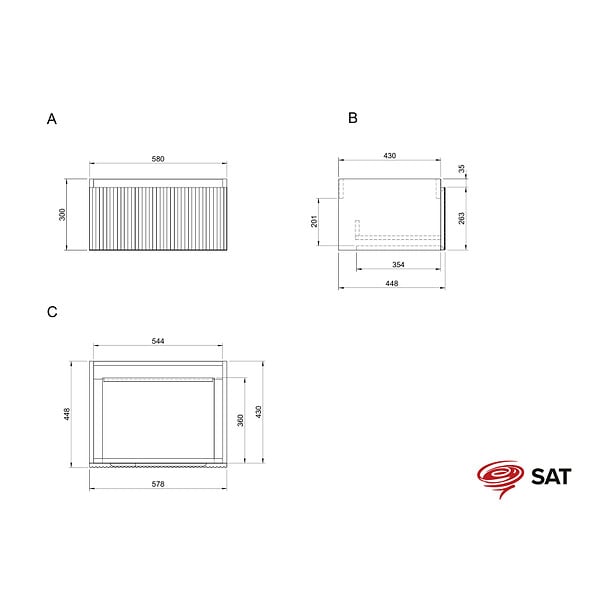 SWISS AQUA TECHNOLOGIES - Swiss Aqua Technologies Meuble de salle de bain avec comptoir en granit SAT Evolution 58x30x44,8 cm blanc mat (SATEVO60WMZ) - large