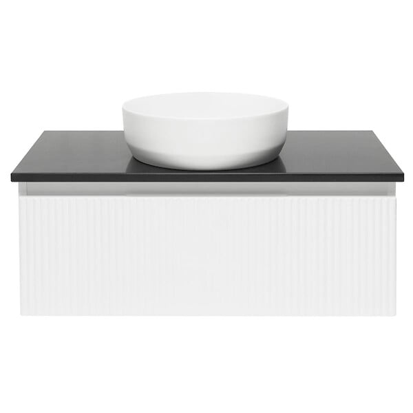 SWISS AQUA TECHNOLOGIES - Swiss Aqua Technologies Meuble de salle de bain avec comptoir en granit SAT Evolution 98x30x44,8 cm blanc mat (SATEVO100WMZ) - large