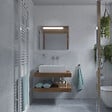EGGER - Egger Set Naturel plan vasque 100x8x50 cm + support 39,5 cm + support porte serviette 45 cm, brun clair (DO10050DH-FIX2) - vignette