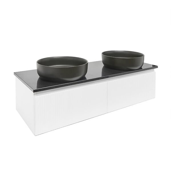 SWISS AQUA TECHNOLOGIES - Swiss Aqua Technologies Meuble de salle de bain avec comptoir en granit SAT Evolution 118x30x44,8 cm blanc mat (SATEVO120WMZ) - large