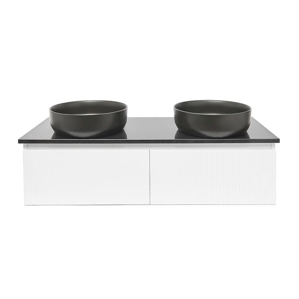 SWISS AQUA TECHNOLOGIES - Swiss Aqua Technologies Meuble de salle de bain avec comptoir en granit SAT Evolution 118x30x44,8 cm blanc mat (SATEVO120WMZ) - large
